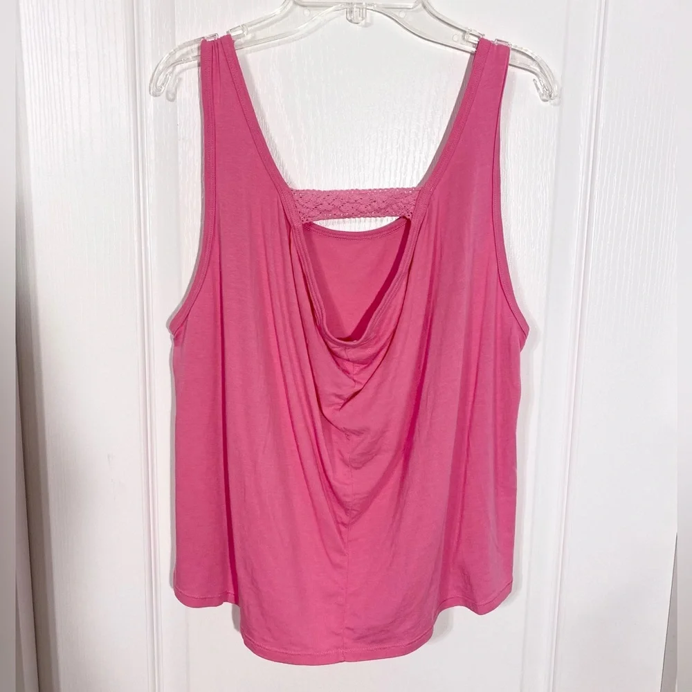 NWT T2Love Crochet Strap Draped Back Hi Lo Tank Top USA MADE Pink Girl’s 14